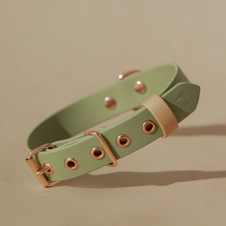 Olive spalvos biotano antkaklis