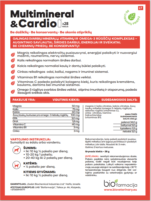 Multimineral ir Širdis - mineralai, vitaminai ir omega – 3